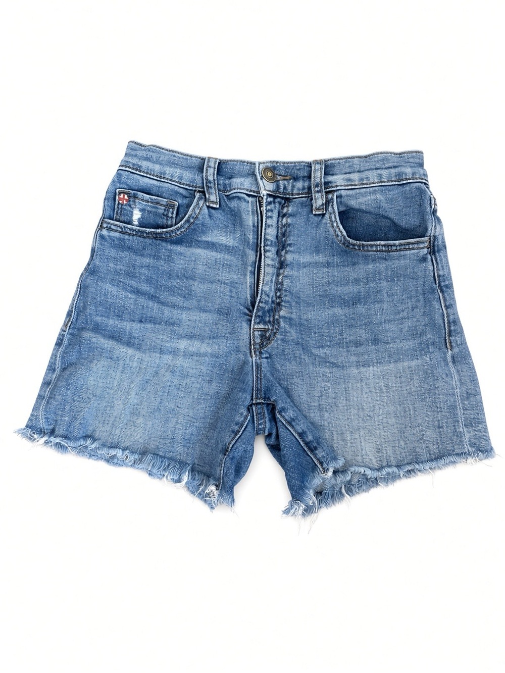Hudson Jeans Kass Light Wash Distressed Frayed Denim Shorts Size 24